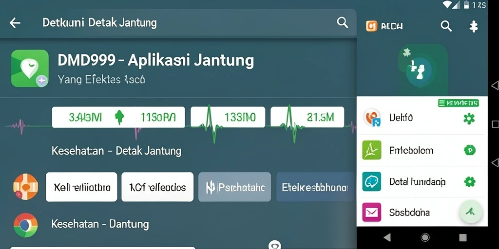 Tampilan antarmuka DMD999 yang menarik dan fungsional untuk detak jantung.