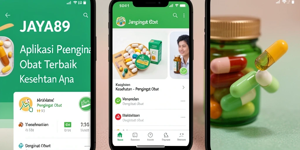 Antarmuka utama aplikasi JAYA89 untuk pengingat obat.