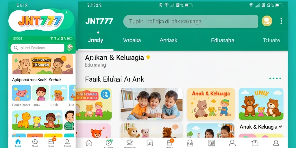 Antarmuka JNT777 yang cerah dan menarik untuk anak-anak.