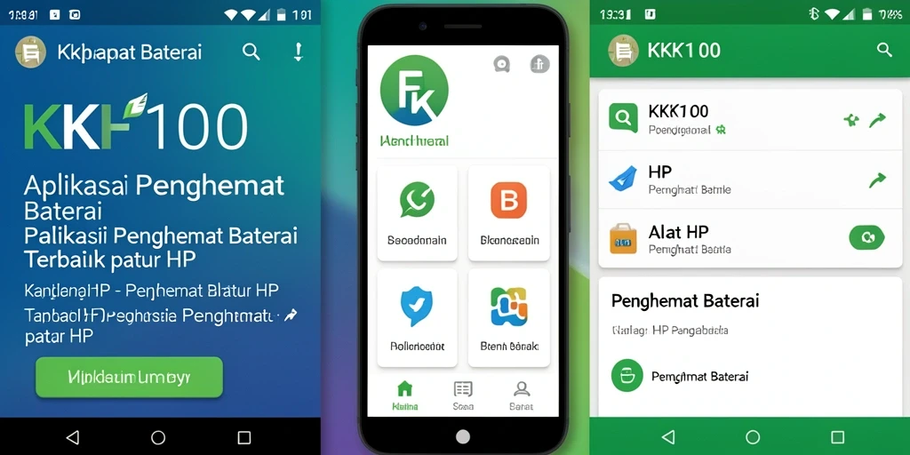 Antarmuka KPK100 menunjukkan berbagai fungsi untuk menghemat baterai.