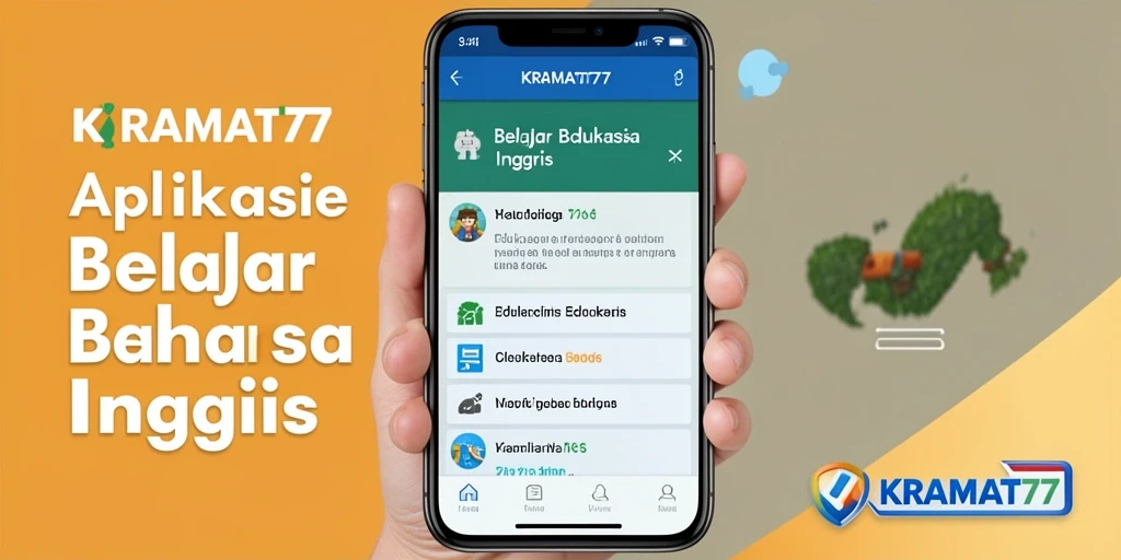 Antarmuka KRAMAT77 yang interaktif untuk belajar Bahasa Inggris.