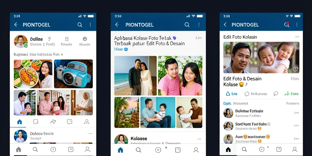 Tampilan antarmuka PIONTOGEL yang ramah pengguna untuk kolase foto.