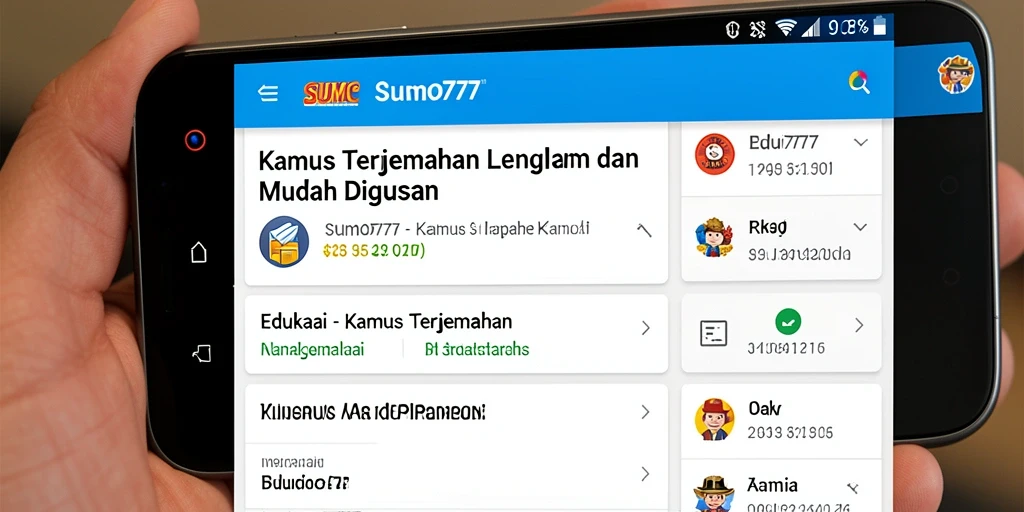 Antarmuka modern dan fungsional dari SUMO777 yang memudahkan terjemahan.