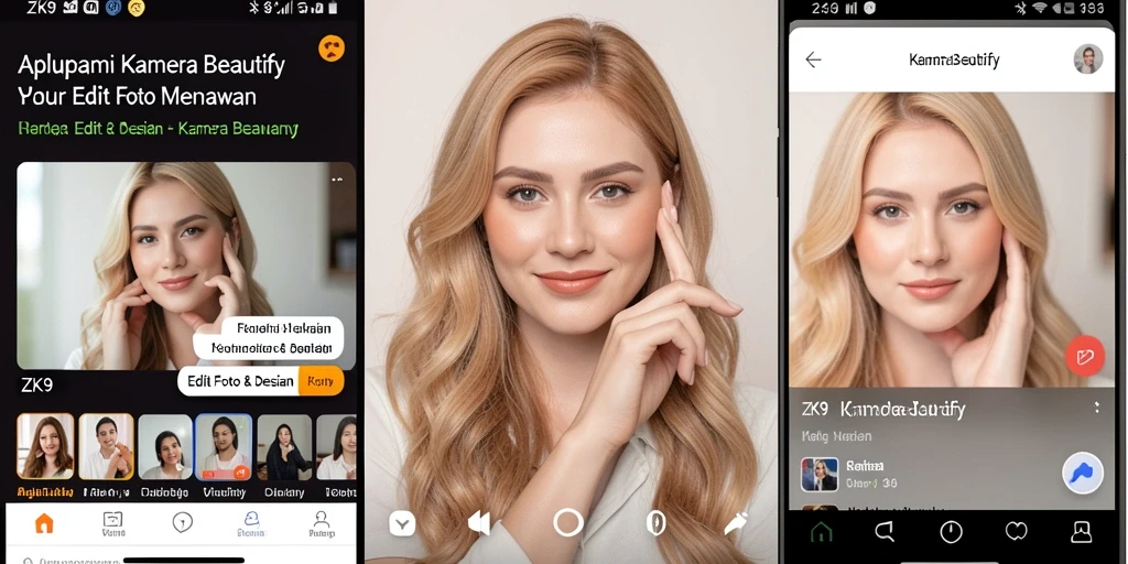 Tampilan antarmuka ZK9 yang modern dan fungsional untuk pengeditan foto.